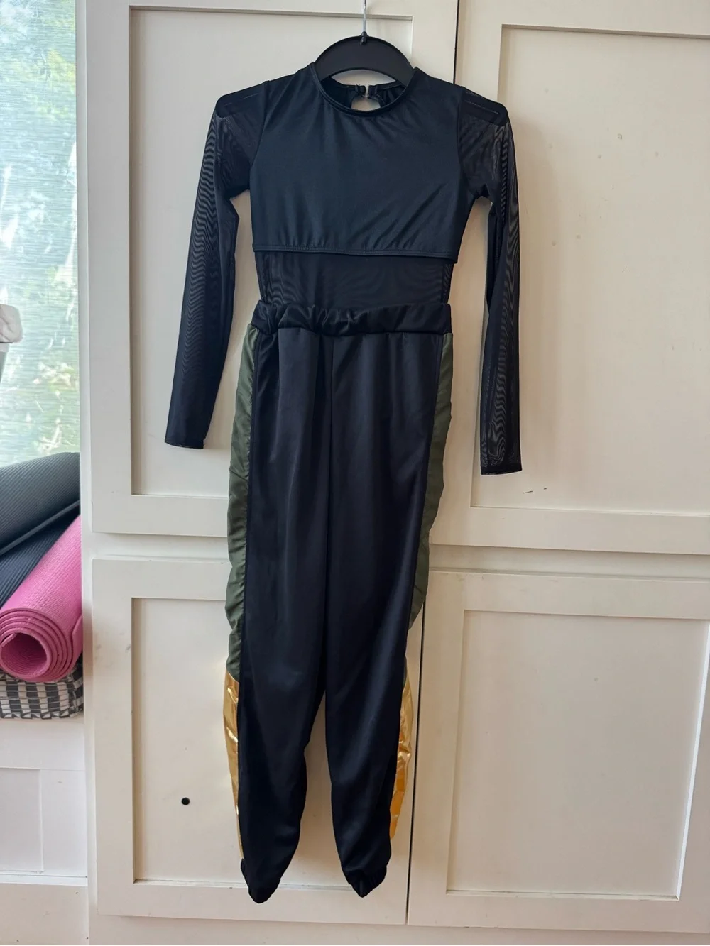 Weissman Olive & Black Hip-Hop Dance Costume with Gold Trim